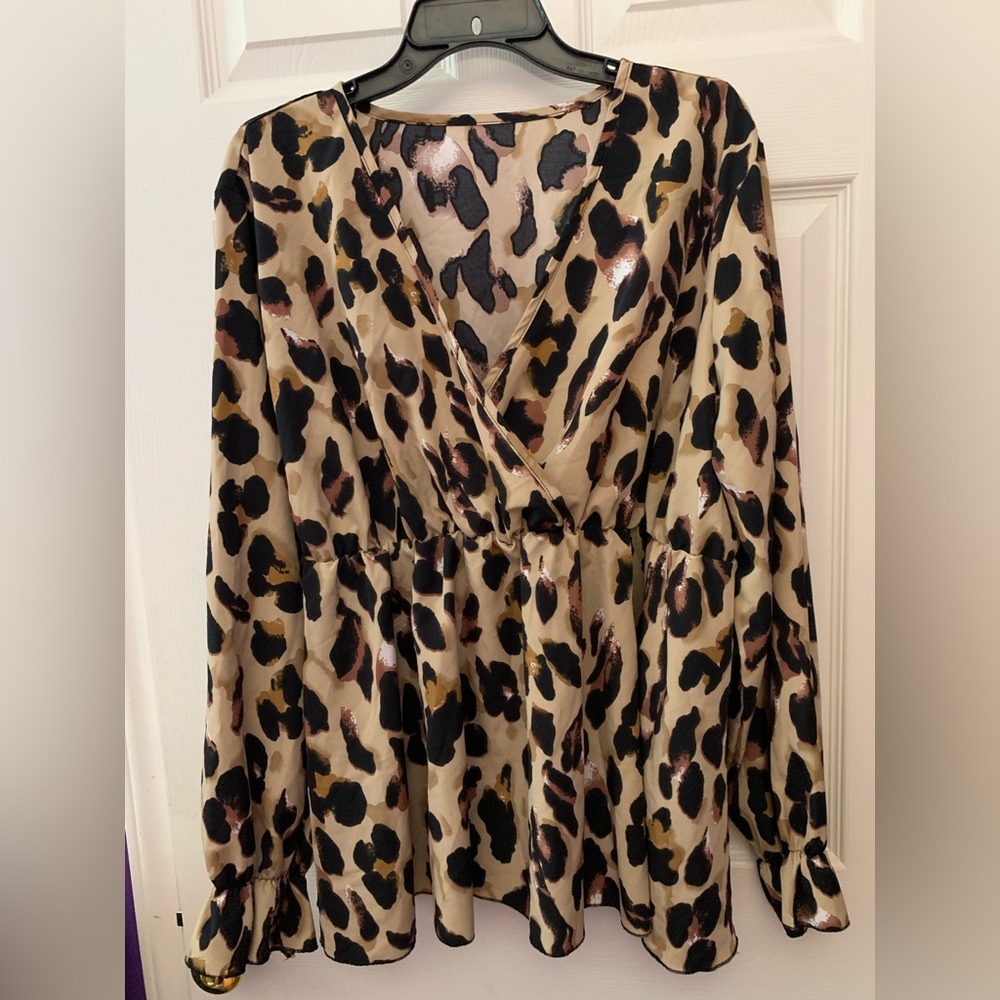 Cheetah print blouse